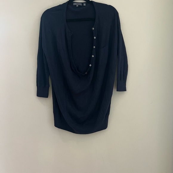 Vince woman’s navy button down knit sweater top - Picture 7 of 12
